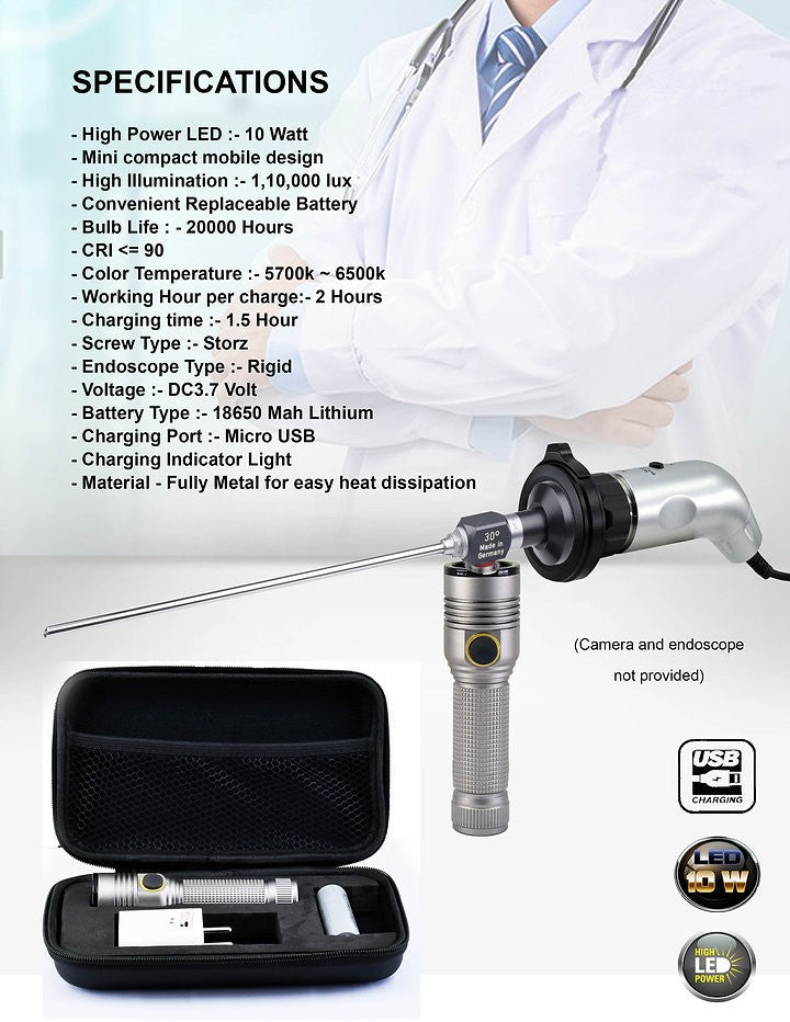 Portable Cold LED Light Source 10 Watt