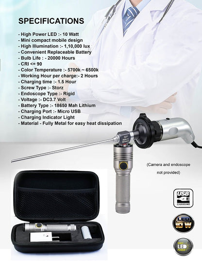 Portable Cold LED Light Source 10 Watt