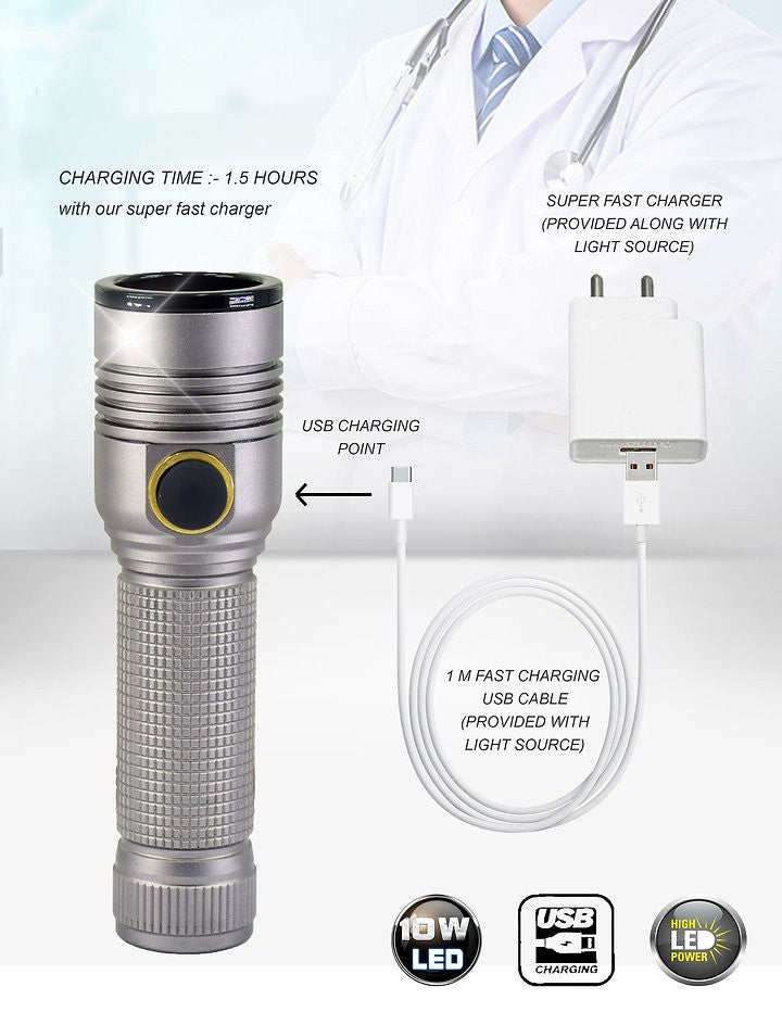 Portable Cold LED Light Source 10 Watt