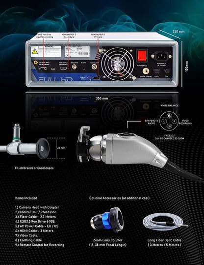 Endoscopy Laparoscopic Camera Full HD with Cold LED Light Source 120W