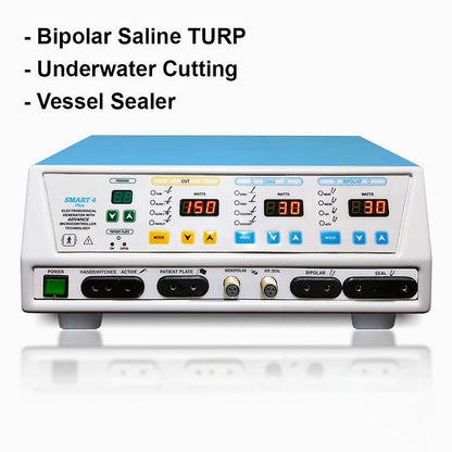 Electro-Surgical Cautery Unit: All In One (400 W ESU + Vessel Sealer + Bipolar Saline)